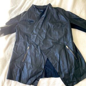 super cool and unique black faux leather jacket, from dynamite, good quality